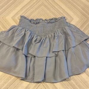 Katie J NYC Girls/Junior Elegant Blue-Gray Ruffled Skirt - Size XS